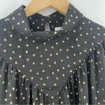 Molly Bracken Blouse Small La Collection Premium Black Gold Spots Dots Cocktail Photo 3
