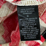 Mlle Gabrielle  Red Floral Tiered Cotton Dress Women’s S | Beach Coastal Cottage Photo 7