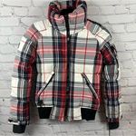 SAM. Freestyle Down Bomber Jacket Alpine Plaid Wind & Water Resistant XS NWT Red Photo 0