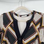 Eshakti Women's Black Geometric Pattern Handkerchief Hem High Low Dress Size 0 Photo 3