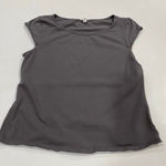 Garage Gray Scoop Neck Cap Sleeve Tee Shirt Women’s Size L Photo 0