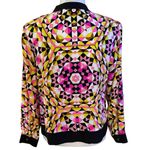 Alice & Trixie  Size M Blouse Top Silk Colorful Geometric Print FLAW Photo 1