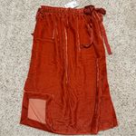 H&M NWT Orange Velour Midi Skirt Photo 0