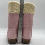 Hush Puppies  Womens 7 Boots Excursion Pink Suede Sherpa Lined Mid Calf Zipper Photo 3
