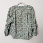 [Vintage] 90s GAP Green Floral Print Peasant Boho Button Front Blouse Sz Large L Photo 1