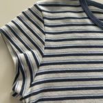 Brandy Melville  Navy Blue and White Striped Tee Photo 2