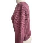 Lucky Brand  Textured Knit Sweater Small Dusty Rose Winter Cozy Boho Photo 4