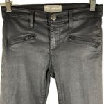 CURRENT ELLIOT The Soho Zip Stiletto Black Coated Skinny Jeans Moto Size 25 Photo 4