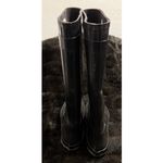 Lands' End  Classic Black Knee High Tall Wellies Rubber Rain Boots 9 Photo 2