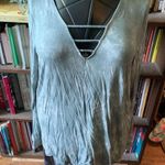 American Eagle green acid wash tie dye hippie XL cutaway top Photo 0