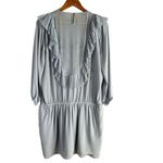 BCBGMAXAZRIA  Kristey Pleated Ruffle Bib Dress in Light Dusty Blue, Size Large‎ Photo 8