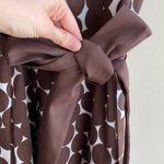 Nine West Brown and White Polka Dot Fit & Flare Dress, Belted Dress, Size 12 Photo 5
