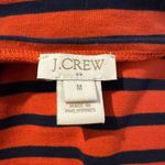 J.Crew Women's Shirt Red Striped Wide Neck Top Chambray Cuff Boat Neck Sz M Photo 4