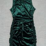 Speechless Women’s  Emerald Green Velvet Bodycon Mini Dress XS Ruched Mock Neck Photo 0