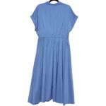 Fabrika Maxi Shirt Dress Blue & White Size Large Photo 4
