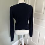 Rebecca Taylor  Ribbed Merino Cropped Cardigan Navy Women’s Size XL Photo 2
