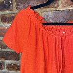Madewell Texture & Thread Red Smocked Drawstring Top Women's Size Small Photo 2