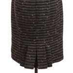Nanette Lepore Nanette Lapore Woven Tweed in Horizontal Black/White Pattern Back Kick Pleats-6 Photo 11