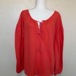 Caslon Pointelle Peasant Cotton Top Large NWT Photo 3