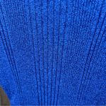 Reference Point Size Small V-Neck 1/2 Sleeve Ribbed Blue Sweater Vintage Photo 3