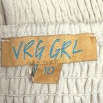 VRG GRL Cream Lace Up Smocked Sleeveless Bustier Corset Crop Tank Top Size 10 Photo 2