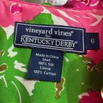 Vineyard Vines for Kentucky Derby Silk Dress Pink Green Floral Ruffle Sz 6 Green Photo 2