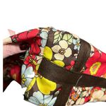 LeSportsac Floral Tote Bag with Brown Straps and Retro Colors Photo 4