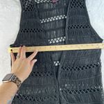 Rock & Roll Cowgirl  L Large Crochet Vest Black Fringe Long Rodeo Whimsigoth Photo 7