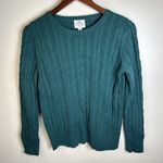 st. john's bay St. John’s Bay green cable knit sweater size Large( Runs Small) Photo 1