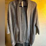 Aeropostale Cardigan Sweater by , grey & white, open front w beautiful knitting Photo 0