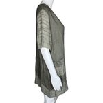 Tempo Paris  Shirt Womens Small Green Linen‎ Tunic Top Neutral Basic Lagenlook Photo 1