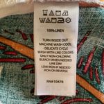 Cynthia Rowley  100% Linen Wide Leg Ankle Pull On Pants Tropical Flowers Pockets Photo 2