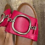 Franco Sarto  mandy Slip On Silver Hardware Dark Pink Sandals 8.5 Photo 1