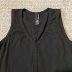 Bobi  Los Angeles Black Raw Seam Hem V-Neck Tank Top Photo 2