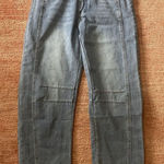 Korean Jeans: Baggy Denim Trousers For Women High Rise Size M Blue Photo 0