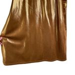 BURU Small Gold Metallic Shimmer Slip Holiday Dress Photo 3