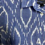 J.Crew J.‎ Crew perfect fit Aztec print button down shirt blue white womens size 16 Photo 3