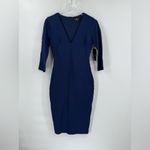 Lulus Style and Slay Navy Blue Bodycon Midi Dress size small NWT Photo 2