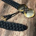 Marjorie Baer vintage braided Belt with metal buckle and beaded fringe detail Black Photo 7