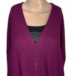 Maurice's Womens Cardigan Sweater Waffle Knit Oversized Button Down Plum Purple Photo 1