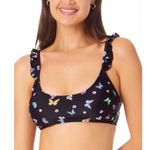California Waves  Juniors Black Ruffle Bikini Top Size Medium Photo 0