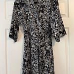 Victoria's Secret Vintage Gold Label Black White Floral Print Robe S Photo 0