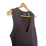 Norma Kamali Tunic Dress Size XL Brown Sweatshirt Mini Sleeveless V-Neck Photo 2