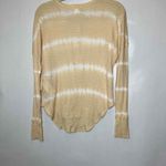 Billabong Women's XS Thermal Knit Top Button Front Long Sleeve Beige White Photo 7