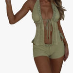NWOT crochet swimsuit 2 Pieces Green Size M Photo 0