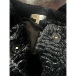 Fever Womens Faux Fur Coat Round Neck Long Sleeves Black Size XL NWT One Snap Photo 4