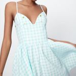 ZARA NEW  GINGHAM DRESS V NECK‎ MINI POCKETS BEADED FLOWER DETAILED SIZE XXL Photo 1