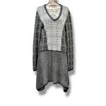 BCBGMAXAZRIA Monaco Size L Black White Houndstooth Sweater Dress Academia Photo 1
