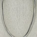 Chico's Rhinestone Teardrop Pendant with Metallic Silver Cord Necklace β¨ Photo 2