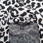 Andrew Marc ‎ leopard print black and white longline open front cardigan size S Photo 3